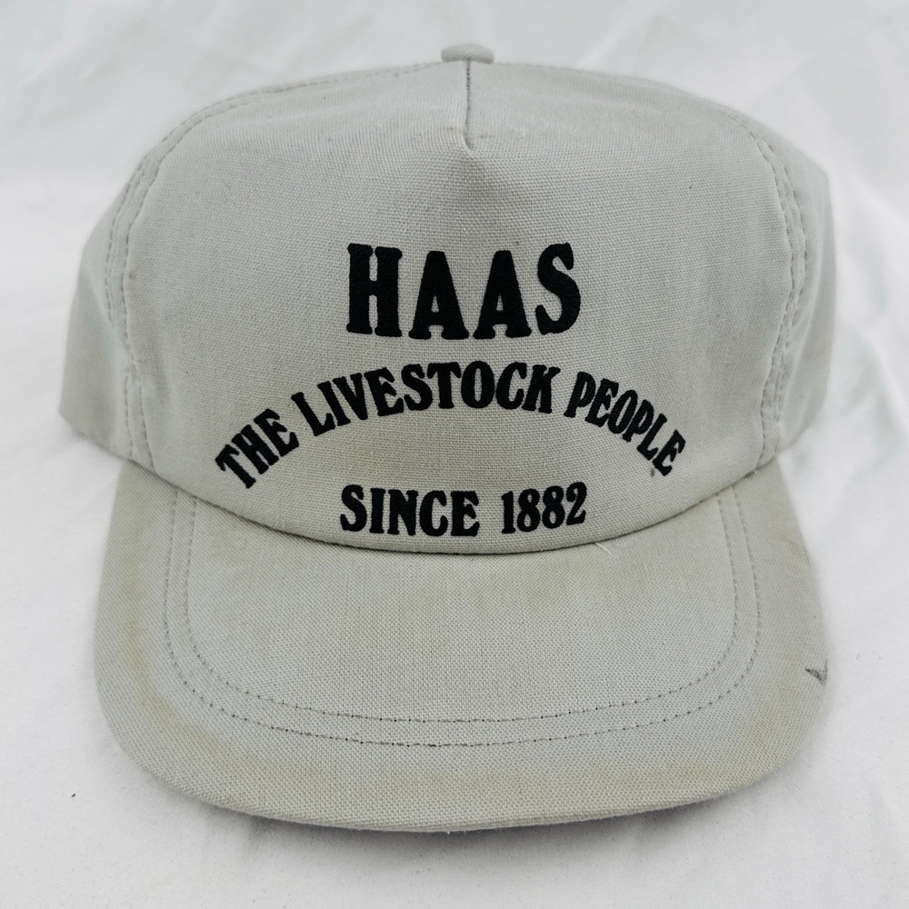 Vintage 90s HAAS Livestock Hat USA Snapback Farm Ranch Agriculture Cap